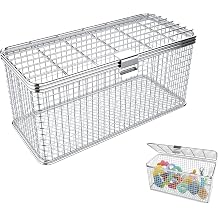 Dishwasher Basket for Small Items - 304 Stainless Steel Dishwasher Basket for Bottle Parts Accessories, Pacifiers, Lids, Teething Toys and Toddler Utensils Silver