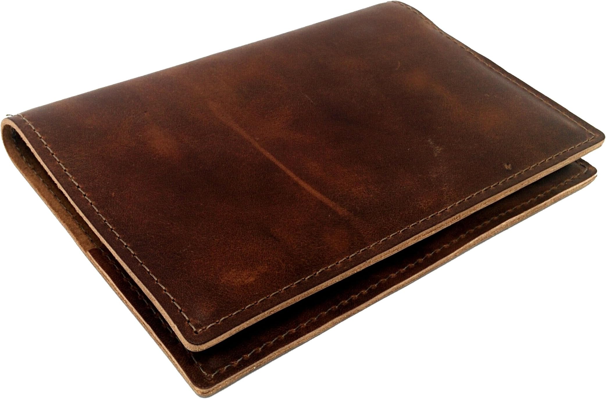 Thick Top Grain American Cowhide Leather Cover by DIY Indispensables for Included US Military Log Record Book 5-1/4 x 8 Inch NSN 7530-00-222-3521 Refillable Made in USA (Saddle Rustic)