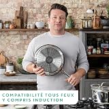Tefal Jamie Oliver Cook's Direct Stainless Steel Non-Stick Pancake Frying Pan Set, 20 & 28cm, Heat Indicator, Safe-Grip Riveted Handle, Induction Compatible, E304S244 - 3