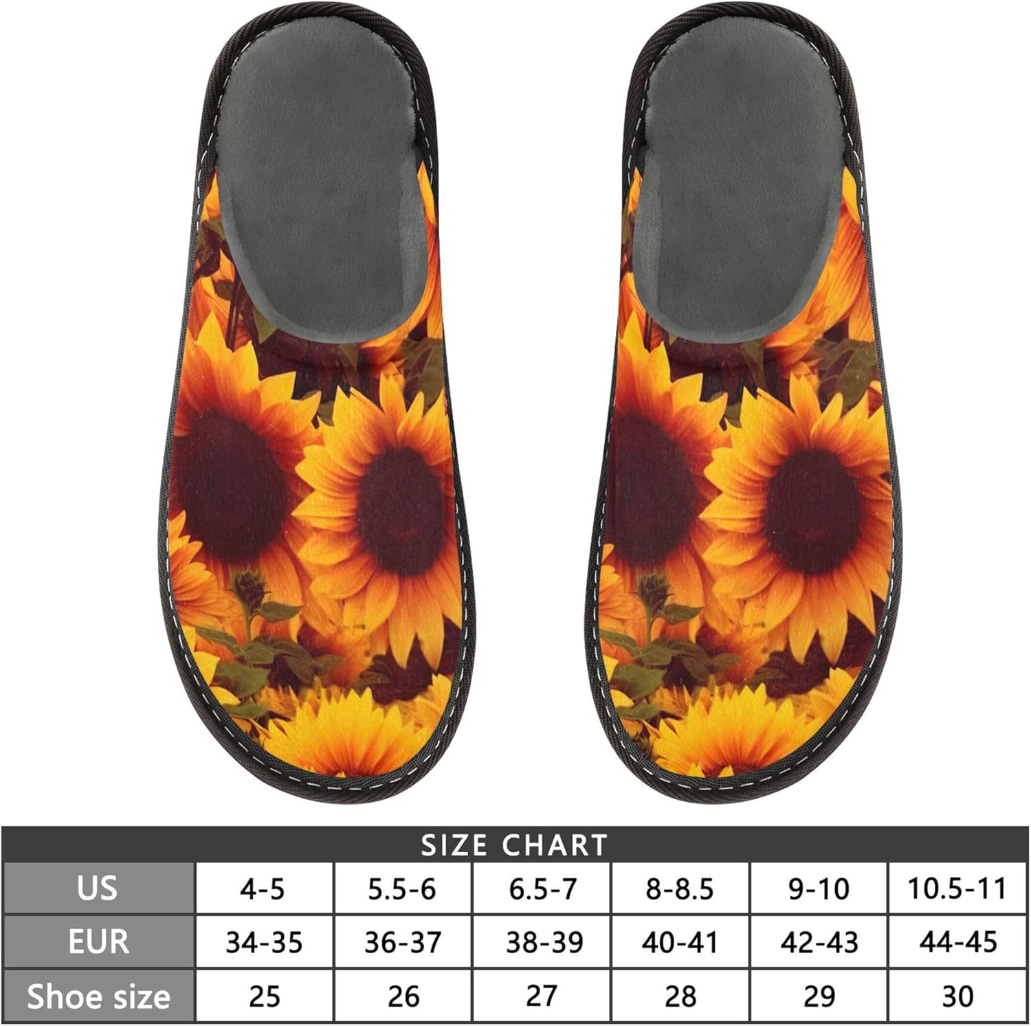 Sunflower House Slippers – Cozy Fuzzy Slippers for Guests, Washable & Disposable, Perfect for Shoeless Home, Spa & Hotel Use A111172