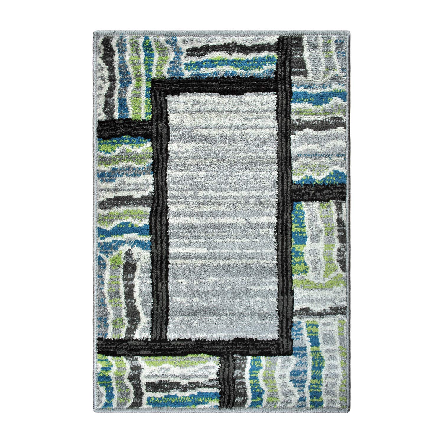 Tapis de zone gris 2'x3' en polypropylène idéal pour réchauffer votre entrée