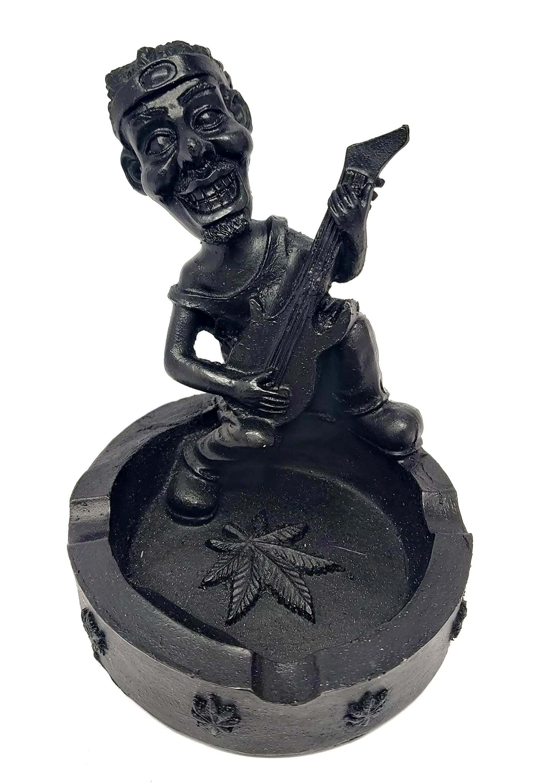 Inara Creation Jamaican Guitar Boy Ashtray for Home, Office and Bar (Black)-picture-30