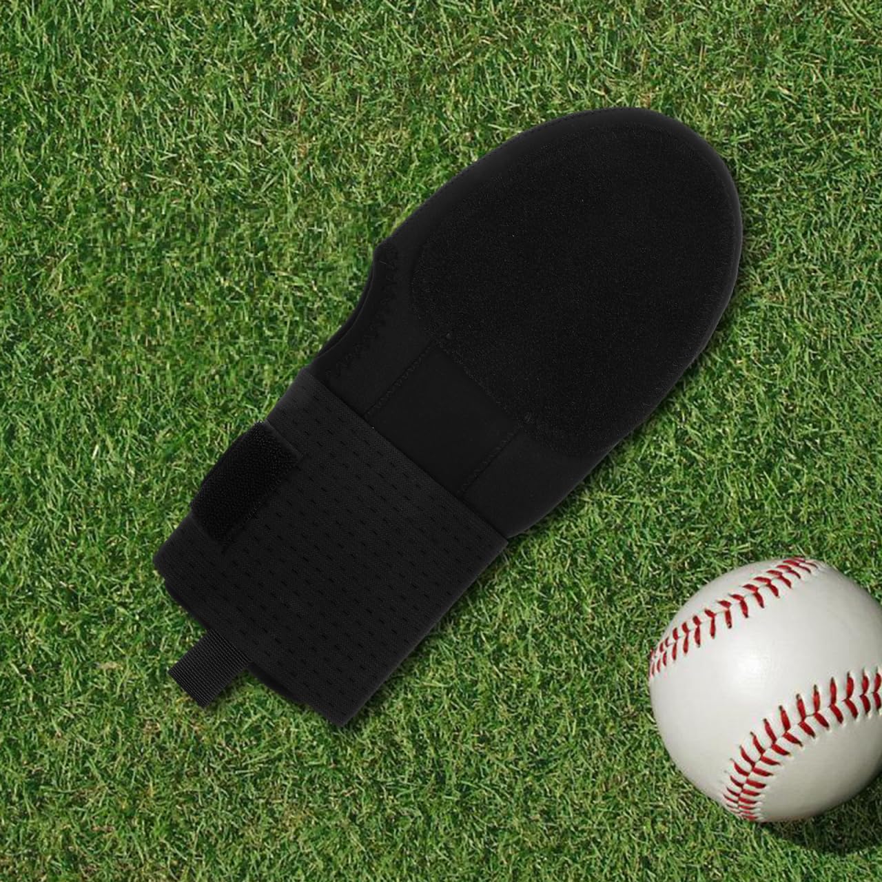 WOONEKY Guante Deslizante para Béisbol Adulto Izquierdo, Diseño de Dedos Descubiertos, Color Negro, Material Resistente Antidesgaste, Protección para Mano Deportiva, Uso en Softbol