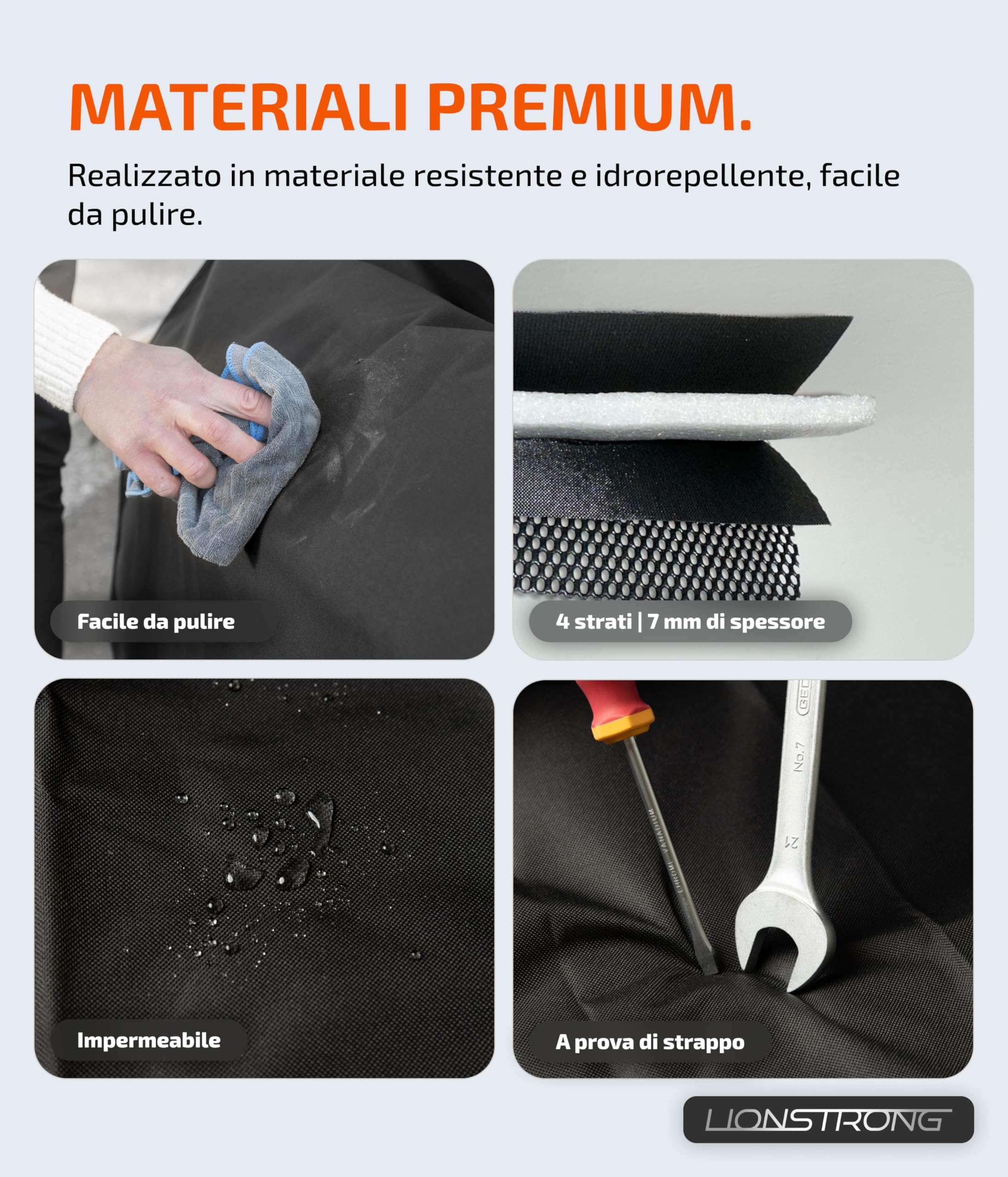 LIONSTRONG Protezione Soglia Bagagliaio Imbottito e Impermeabile – Tappetino Protezione Universale Adatto per Auto da Utilitaria a SUV – Protezione Bagagliaio Cani – Resistente Graffi (100x73cm)