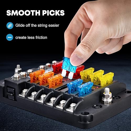 Miniatura 2 de Kohree - Bloque de fusibles de hoja de 12 vías de 12 V, soporte de caja de fusibles automotriz de 12 voltios, impermeable con indicador LED de panel