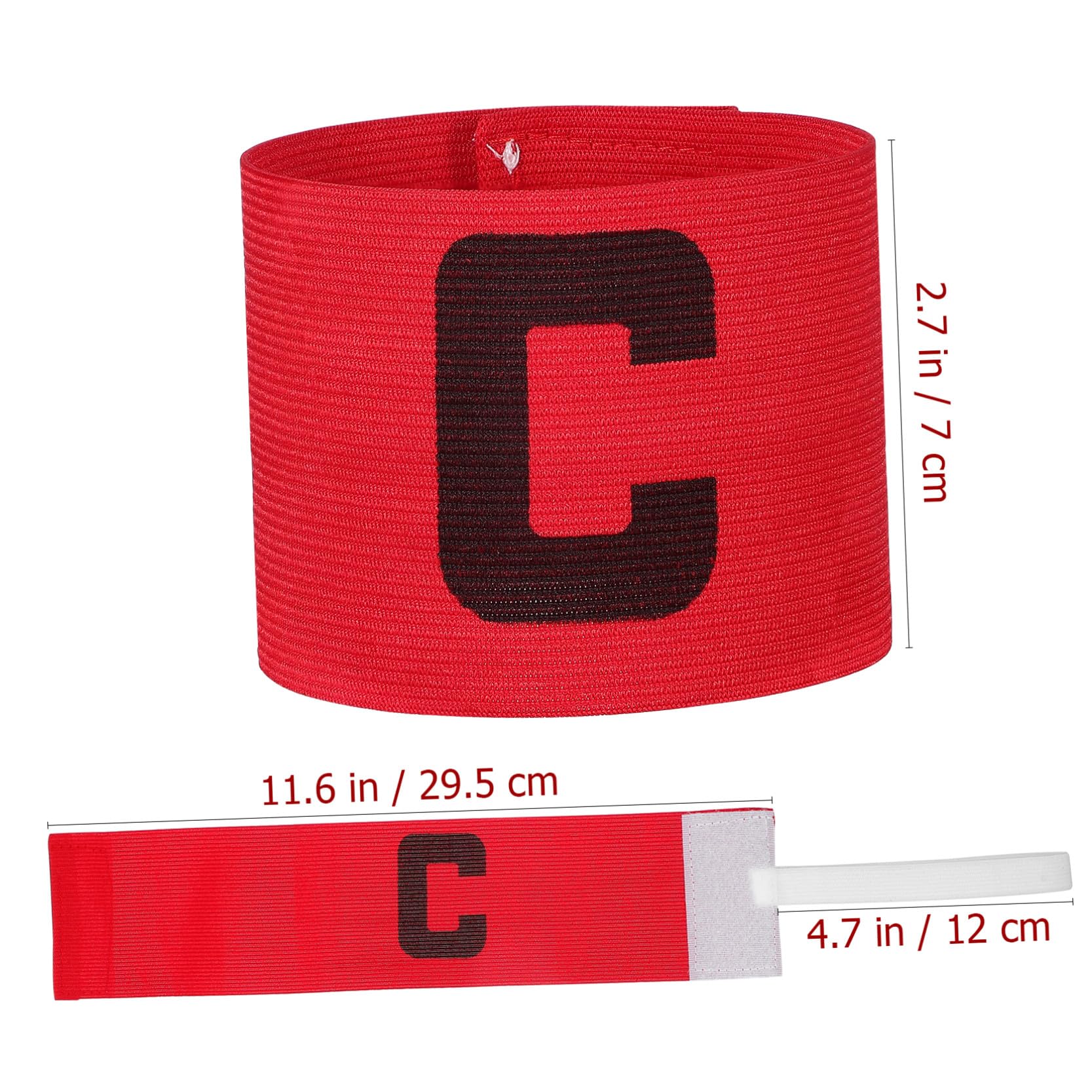 Mikikit Fascia da Capitano Design Antiscivolo in Dacron Calcio Rossa Regolabile per Festa Mondiale e Sport di Squadra come Football
