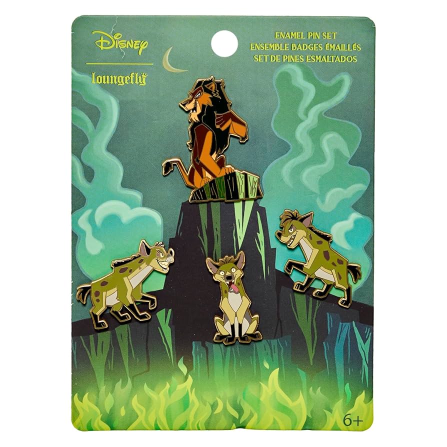 Loungefly Villains: Lion King - Scar and Hyenas 4-Piece Pin
