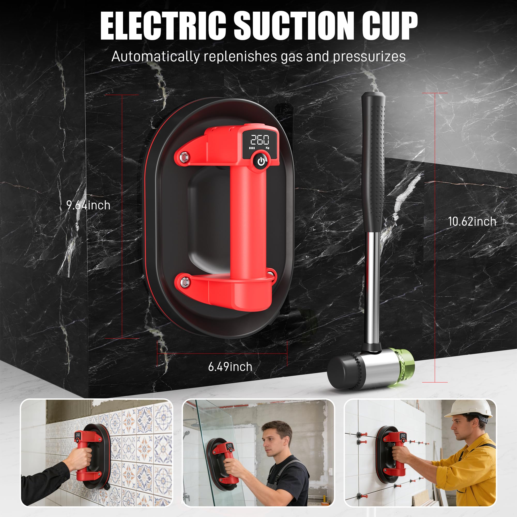 Reparación de huecos de piso con ventosa eléctrica, herramientas de suelo para fijación y reparación de huecos, para tablones de madera dura de vinilo laminado, kit de instalación profesional con