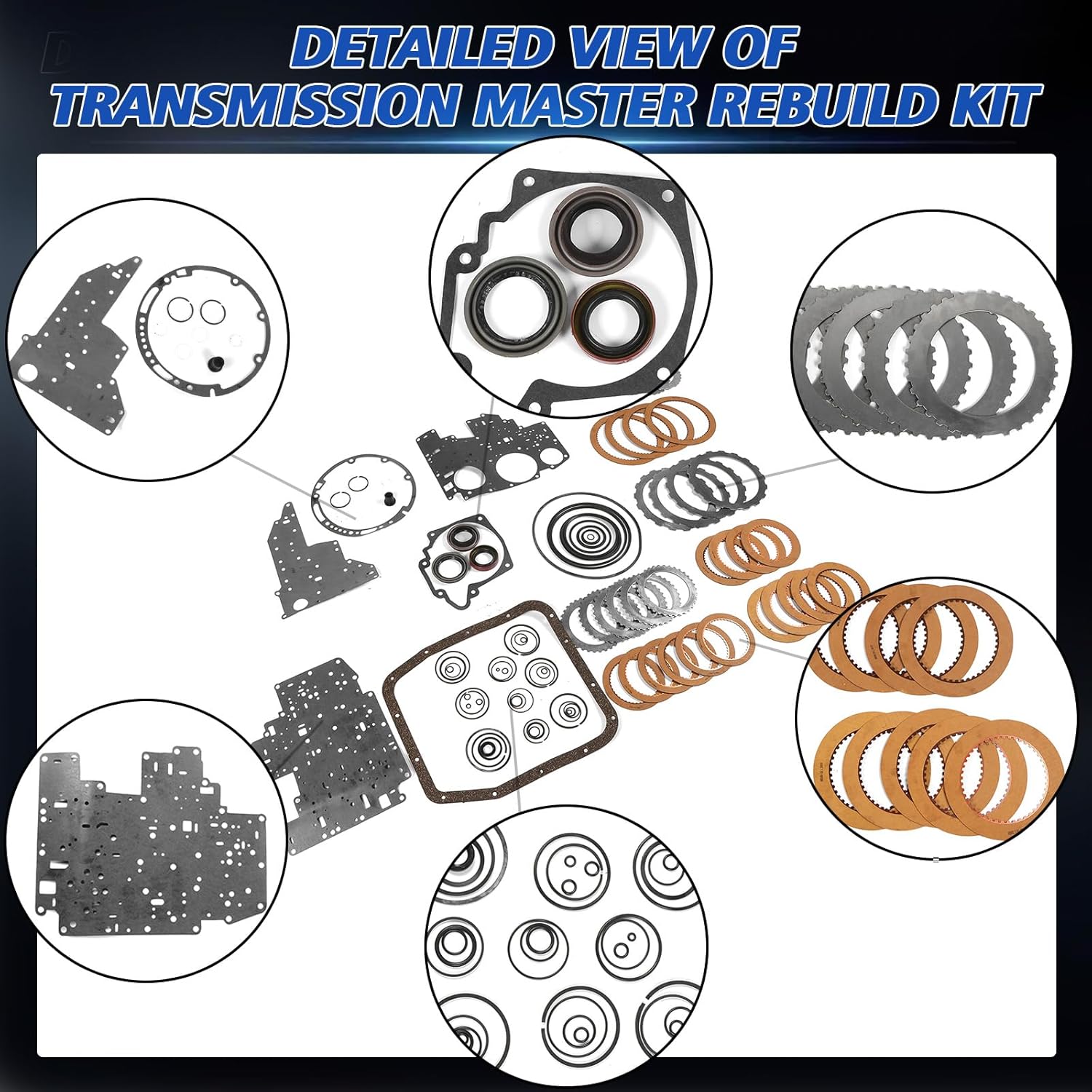 4R70W Auto Transmission Master Rebuild Kit Overhaul Seals Fits for Ford Crown Victoria Econoline Excursion Explorer F150 Mustang 95 4R70W 4R75E 4R75W Aftermarket Parts