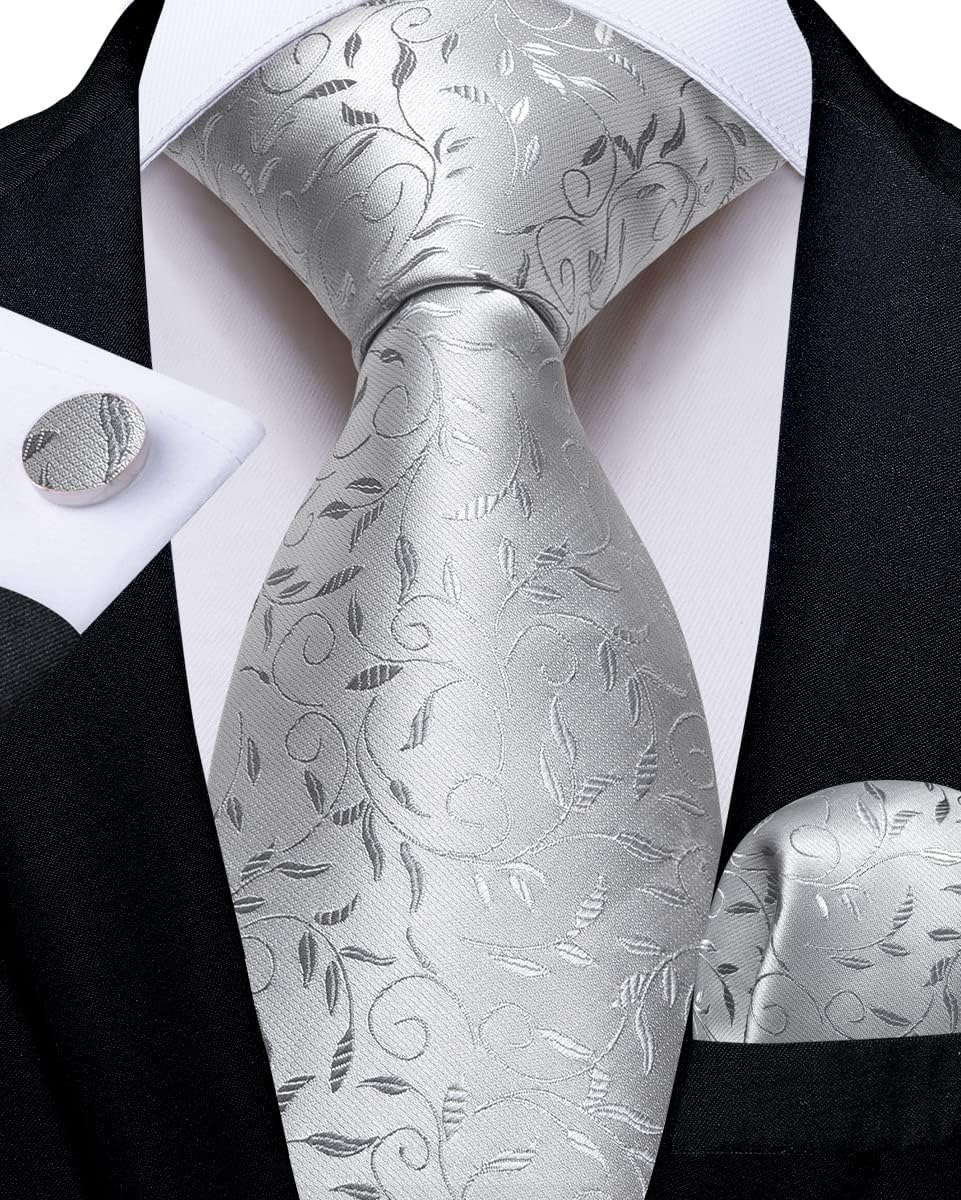 DiBanGu 4PCS Ties for Men Wedding Jacquard Woven Mens Silk Tie and Pocket Square Set Tie Accessories for Men Necktie - Image 4