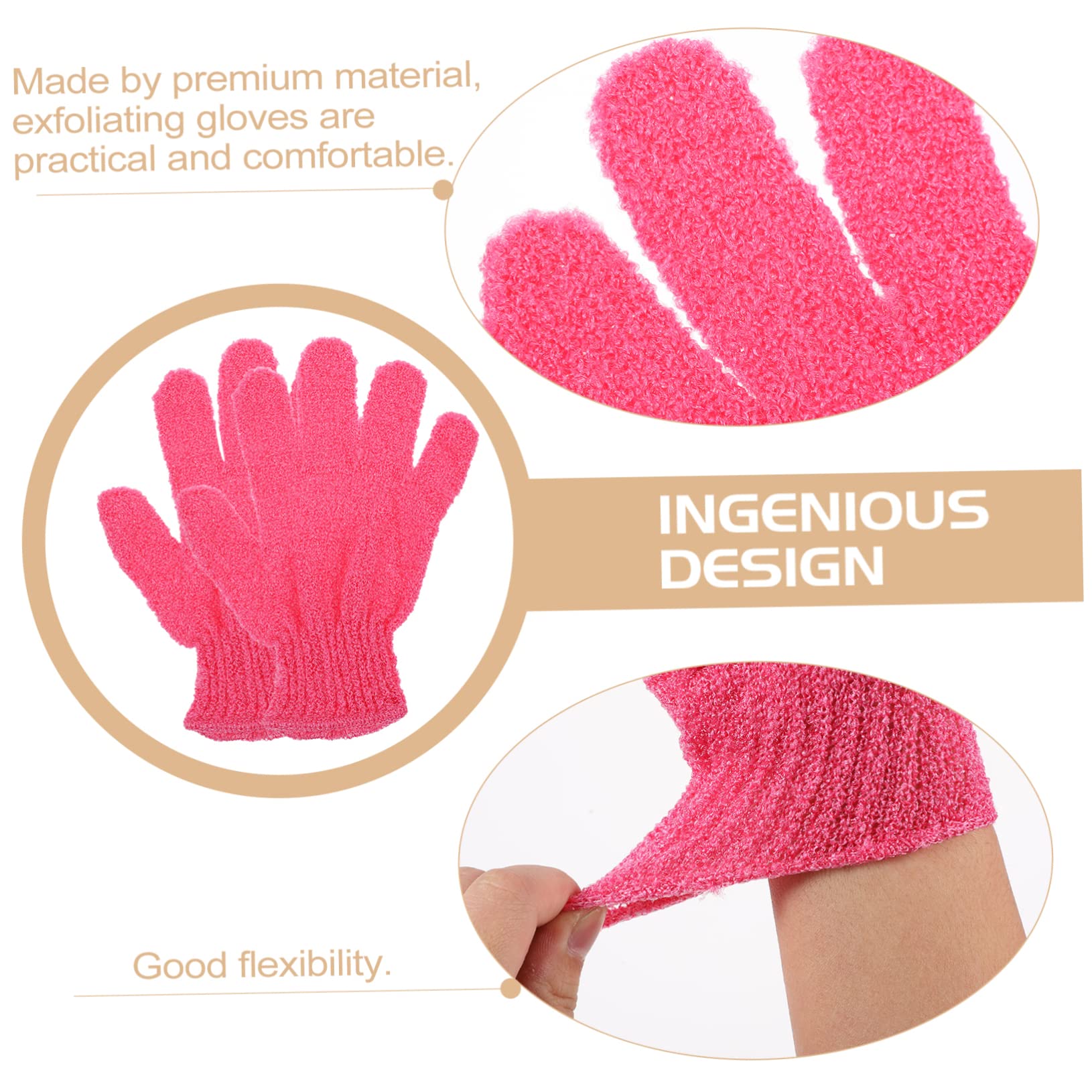 minkissy 32 guantes de baño de cinco dedos, guantes de baño, de masaje, depurador de para accesorios de limpieza corporal, exfoliantes corporales, toallas de, toalla de