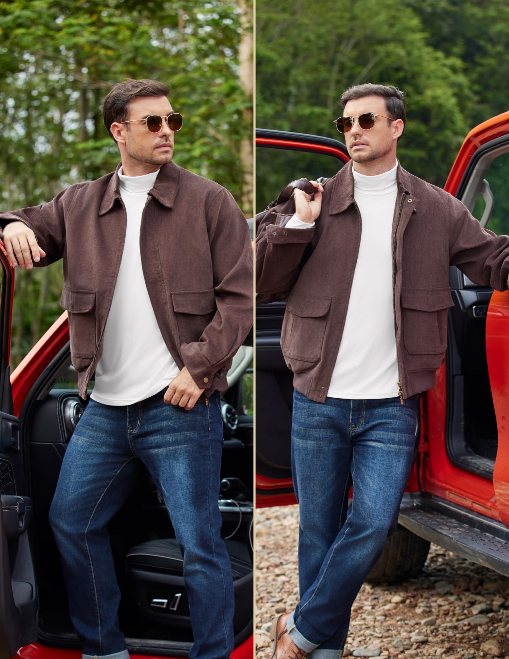 Ekouaer 3pcs Hombre Camiseta Interior Térmica Invierno Camiseta Manga Larga con Cuello Alto Negro+Blanco+Caqui 2XL