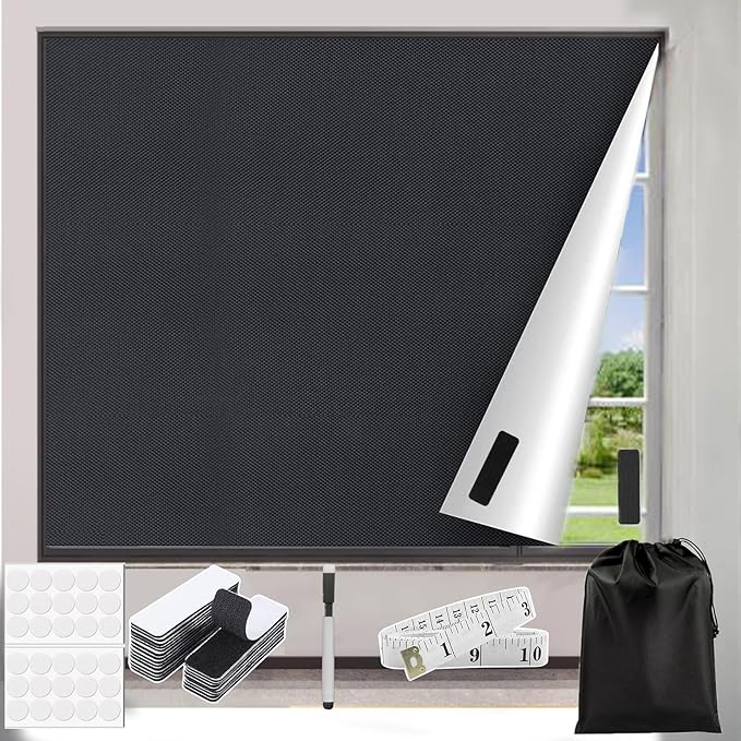 Portable Blackout Blinds Temporary Black out Material 300x150cm Cut