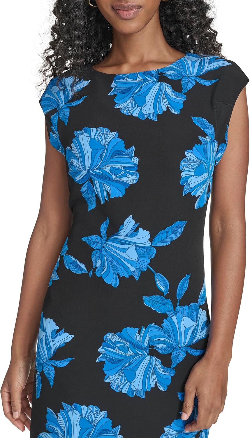 Tommy Hilfiger Womens Cap Sleeve Boat Neck Salon Stretch Mini Sheath Dress - Image 4