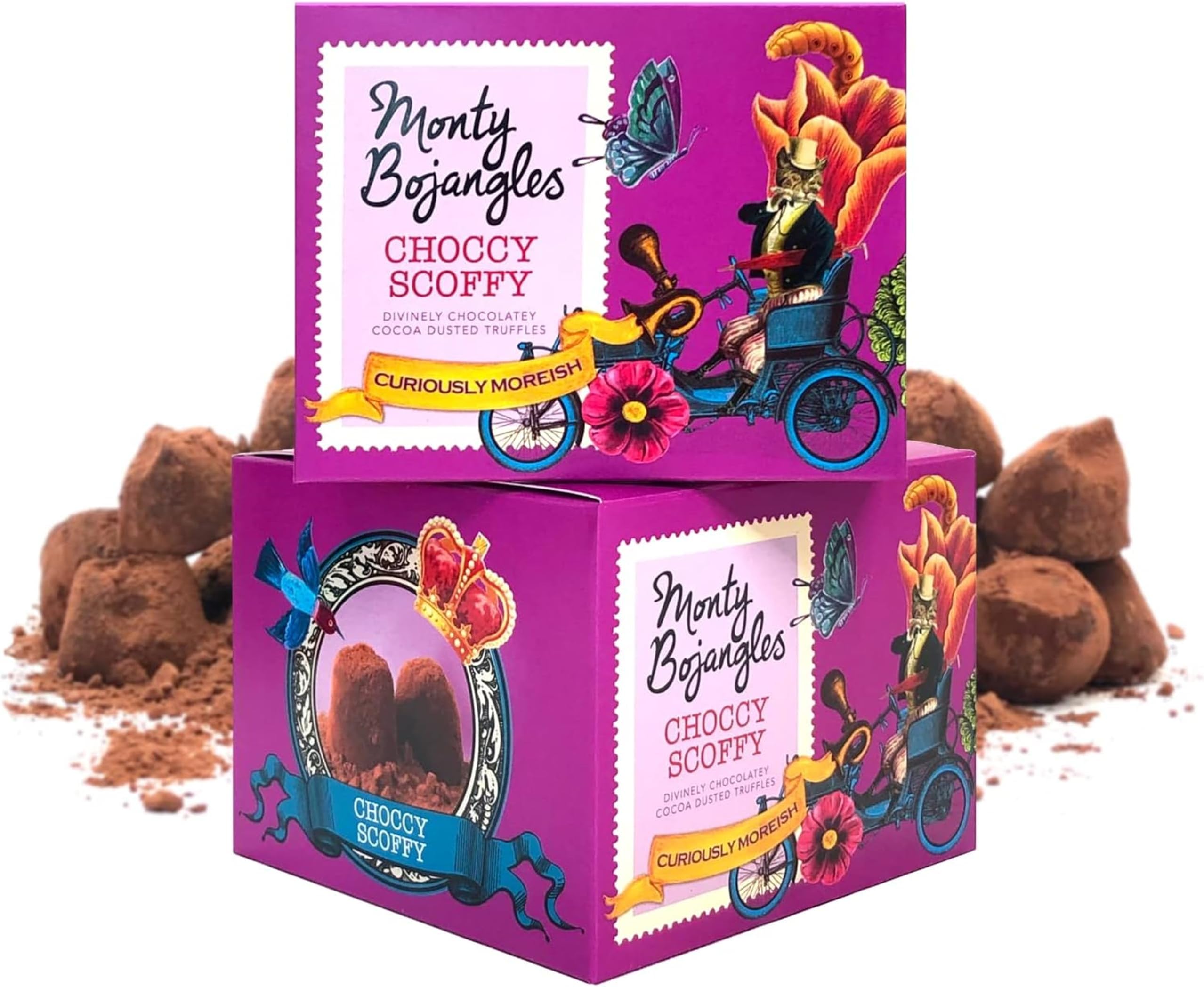 Choccy Scoffy | 2 Gift Boxes - Choose from 10 Flavours | Cocoa Dusted Truffles, 2 x 150g (Gift Pack 300g)