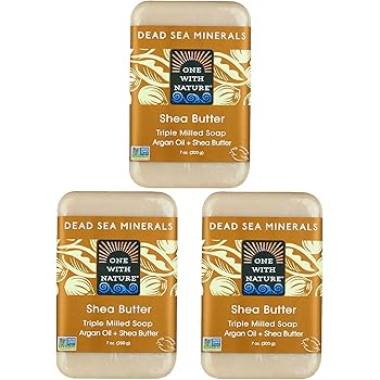 Amazon Com One With Nature Shea Butter Dead Sea Mineral Soap 7 Ounce Bars Pack Of 6 Bath Soaps Beauty