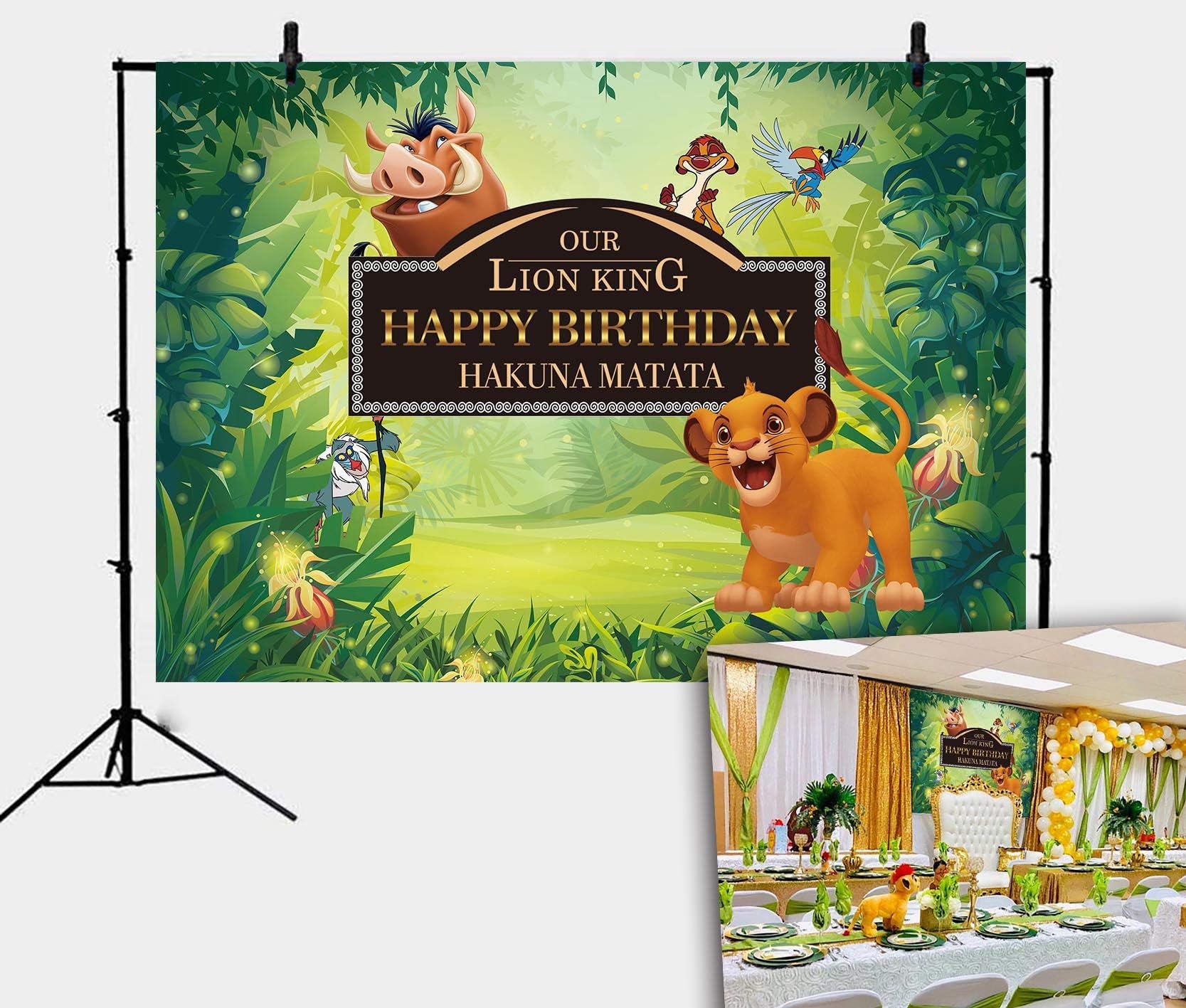 Daniu Lion King Simba Theme Backdrop Photography Backdrop Jungle Safari Background for Birthday Party Kids Children Party Studio Photo Backdrop Props 180cmx120cm