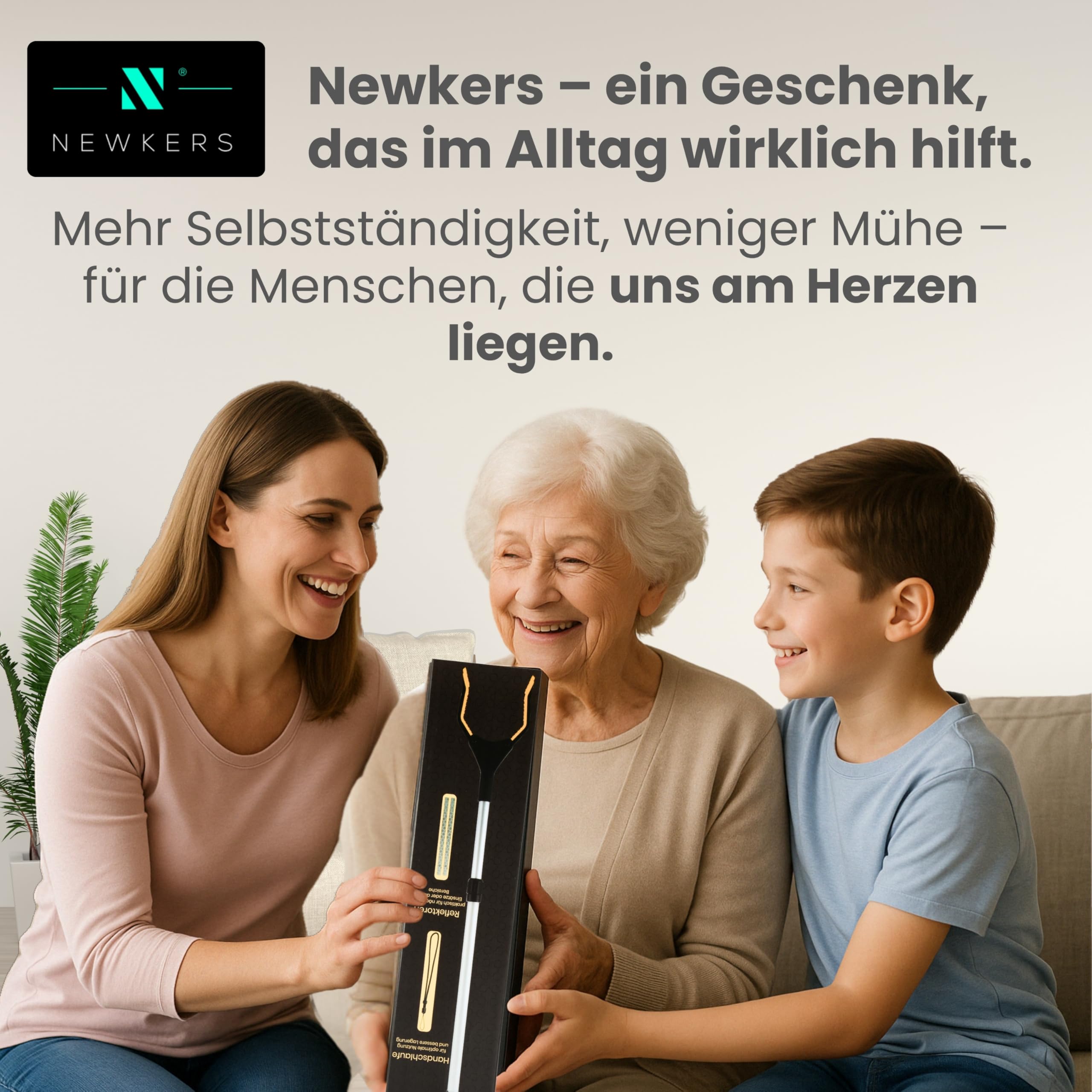 [75-111cm] Greifzange für Senioren, Greifer mit Aluminium Teleskop Stange für individuelle Einstellung und starkem Griff mit 360° Drehkopf, Ergonomischer Reacher für Senioren mit Magnet-Greif