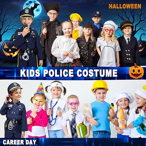 Miniatura 7 de Disfraz de policía de Halloween para niños, exquisito disfraz de oficial de policía para niños, disfraces para niños y niñas, disfraz de policía,