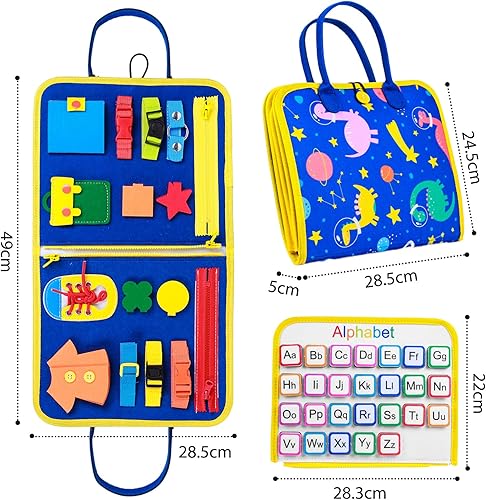 Miniatura 8 de Tablero ocupado juguetes de viaje para niños libro silencioso juguetes Montessori para niños juguetes sensoriales para niños pequeños tablero de