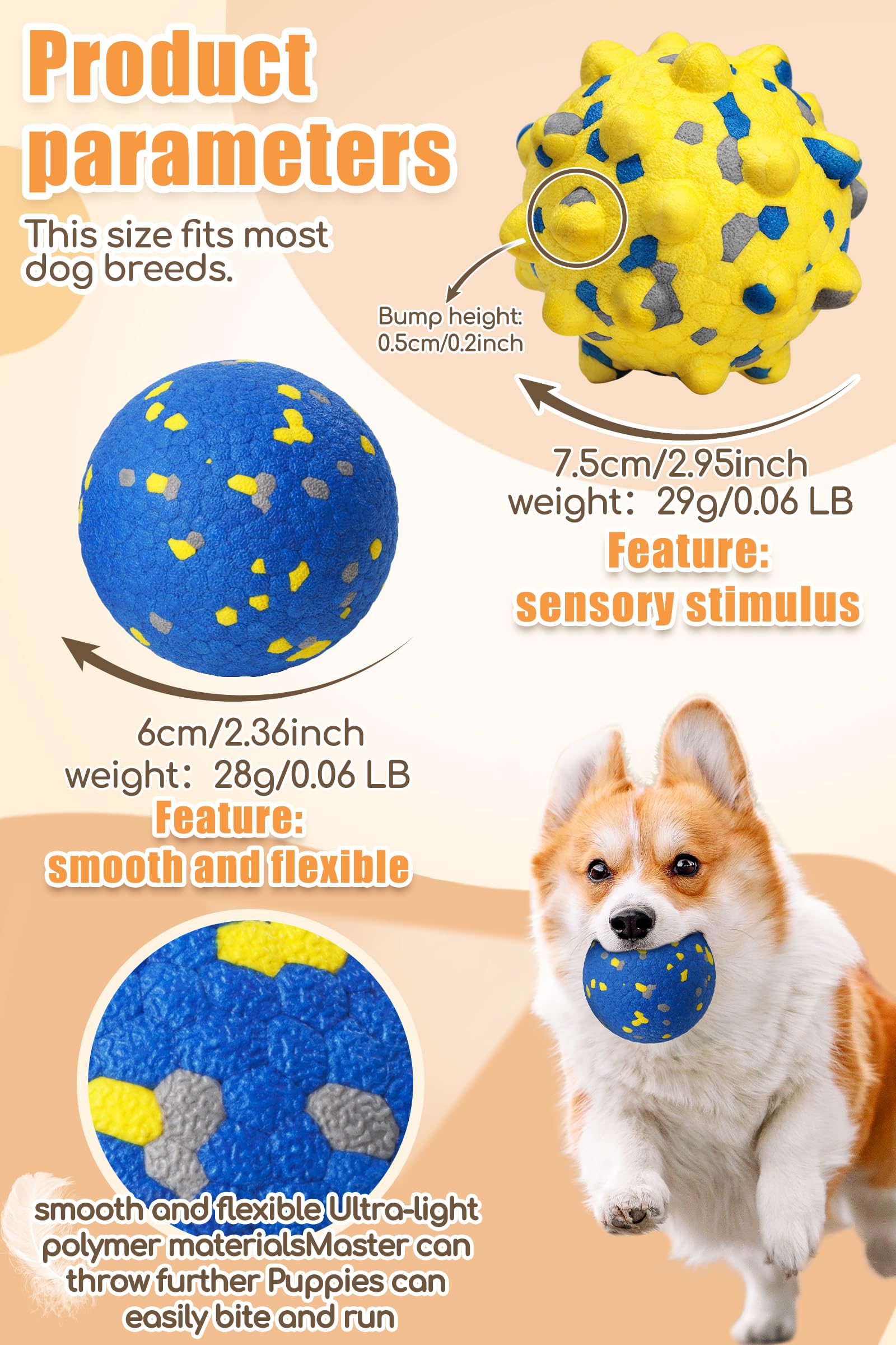 Pelotas mejoradas para perros para masticadores agresivos, pelotas de tenis indestructibles para perros, bolas de juguete duraderas para perros, juguetes interactivos para perros para juego de