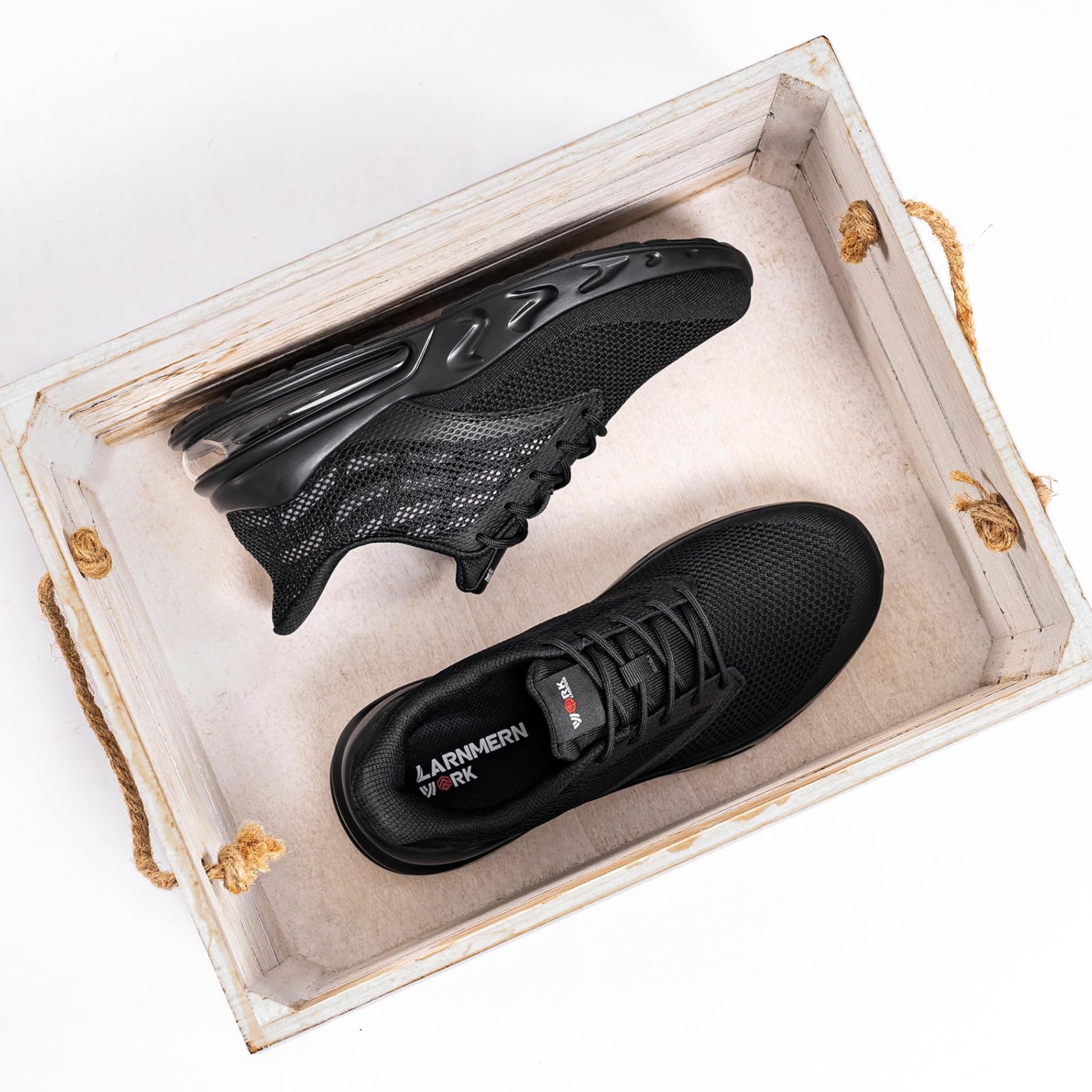 LARNMERN Zapatillas de Cocina Antideslizante Zapatillas Running Hombre Zapatos de Cocina Hombre Hosteleria Transpirables Casual Sneakers Sin Puntera