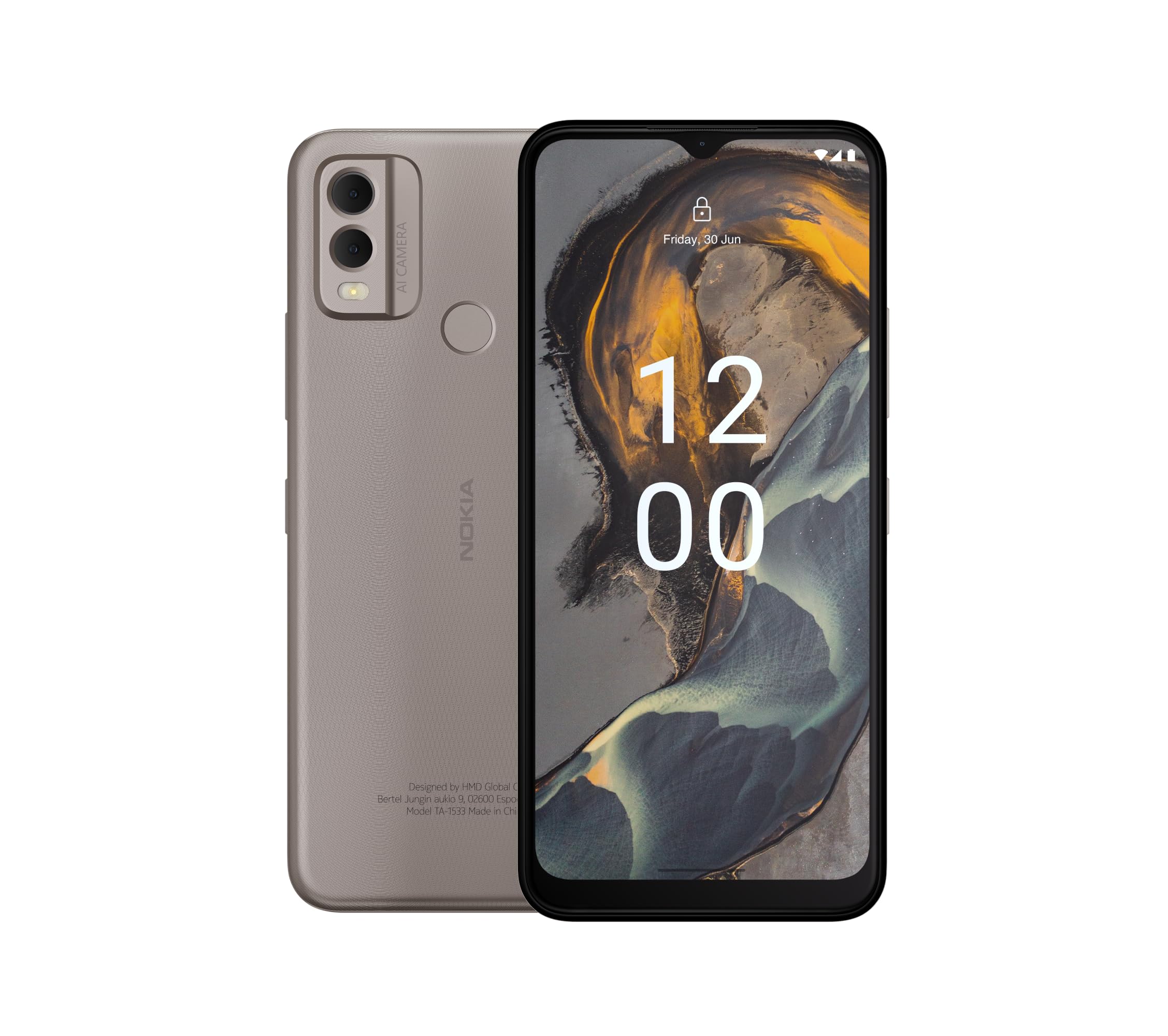 NokiaC22 4G Android Smartphone, Dual Sim, 3 GB RAM + 2GB Virtual RAM, 64 GB Memory,6.5"Hd+ Lcd With V-Notch, Android 13, Face Unlock with Mask, Rear Finger Print Sensor–Sand