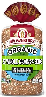 Brownberry Organic 22 Whole Grains & Seeds Bread, 27 oz Loaf - Non-GMO, Plant-Based, Free from Artificial Additives