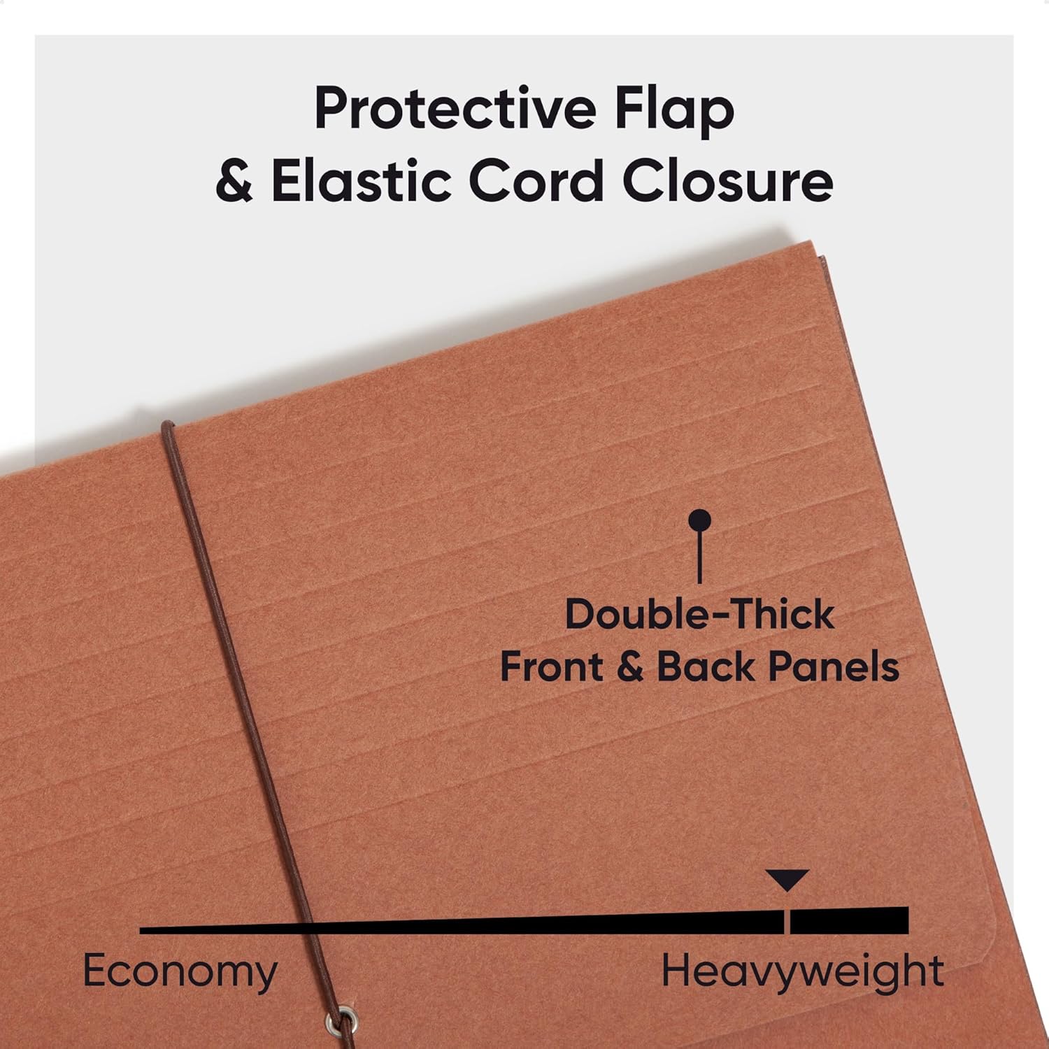 Smead Redrope Expanding File Wallet, Expanding File Organizer, Accordion Folder for Documents, Flap/Cord Closure, 5-1/4" Expansion, Tear-Resistant, Letter Size, 10 per Box (71109)