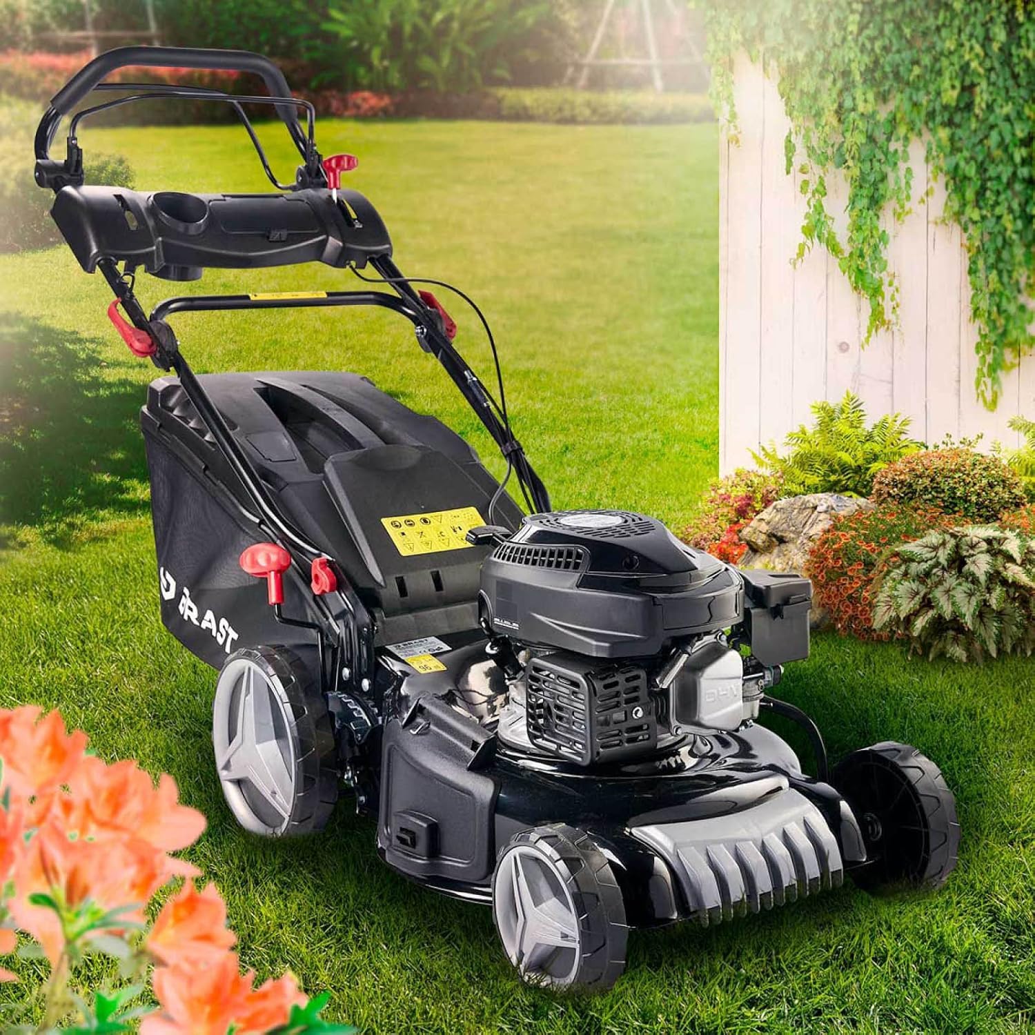 Self-propelled Petrol Lawn Mower 170cc 4 Models Bag 60l 46 cm 4.76 hp 8 Cutting Levels 4-Stroke Engine 4-Stroke 4in1 Functions with Easy-Clean System for Medium and Large lawns