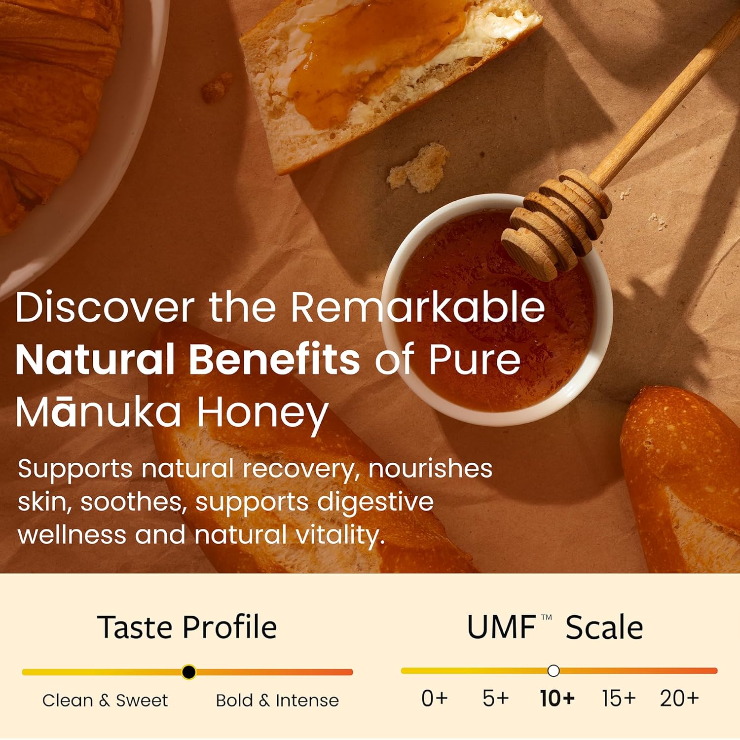 Yobees Honey Raw and unpasteurized New Zealand Manuka Honey Organic | MGO 261+ / Certified UMF 10+ | 17.6oz