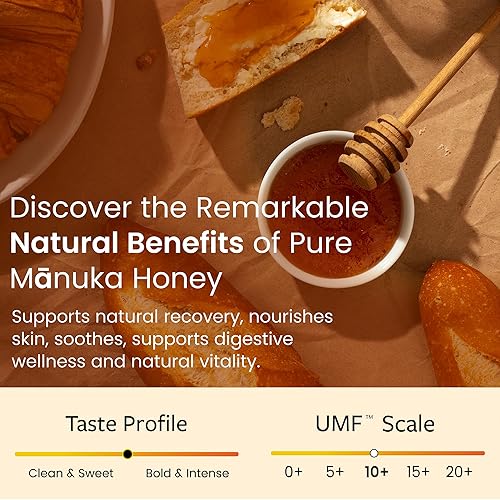 Miniatura 3 de Yobees Honey Raw and unpasteurized New Zealand Manuka Honey Organic MGO 261+ / Certified UMF 10+ 8.8oz