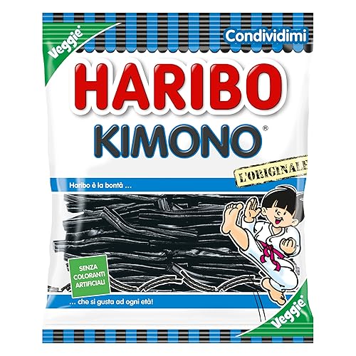 Haribo Kimono, Caramelle Gommose, Gusto Liquirizia, Ideali Per Feste E Dolci Momenti Di Relax - 175gr
