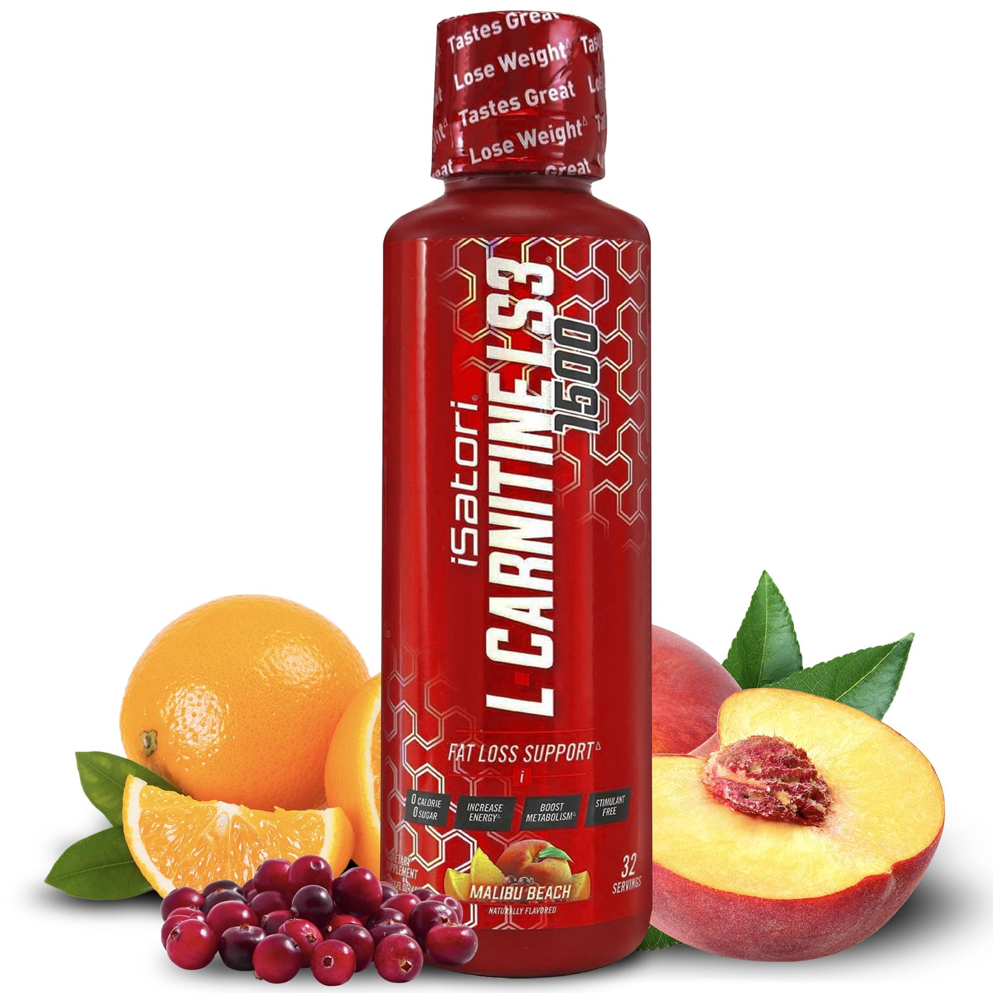 iSatori L-Carnitine LS3 1500, Triple-Blend Liquid L Carnitine Supplement, with Acetyl & Tartrate, Stimulant Free Energy, Low Calories, Sugar or Gluten, Keto-Friendly, Malibu Beach Flavor (32 Servings)