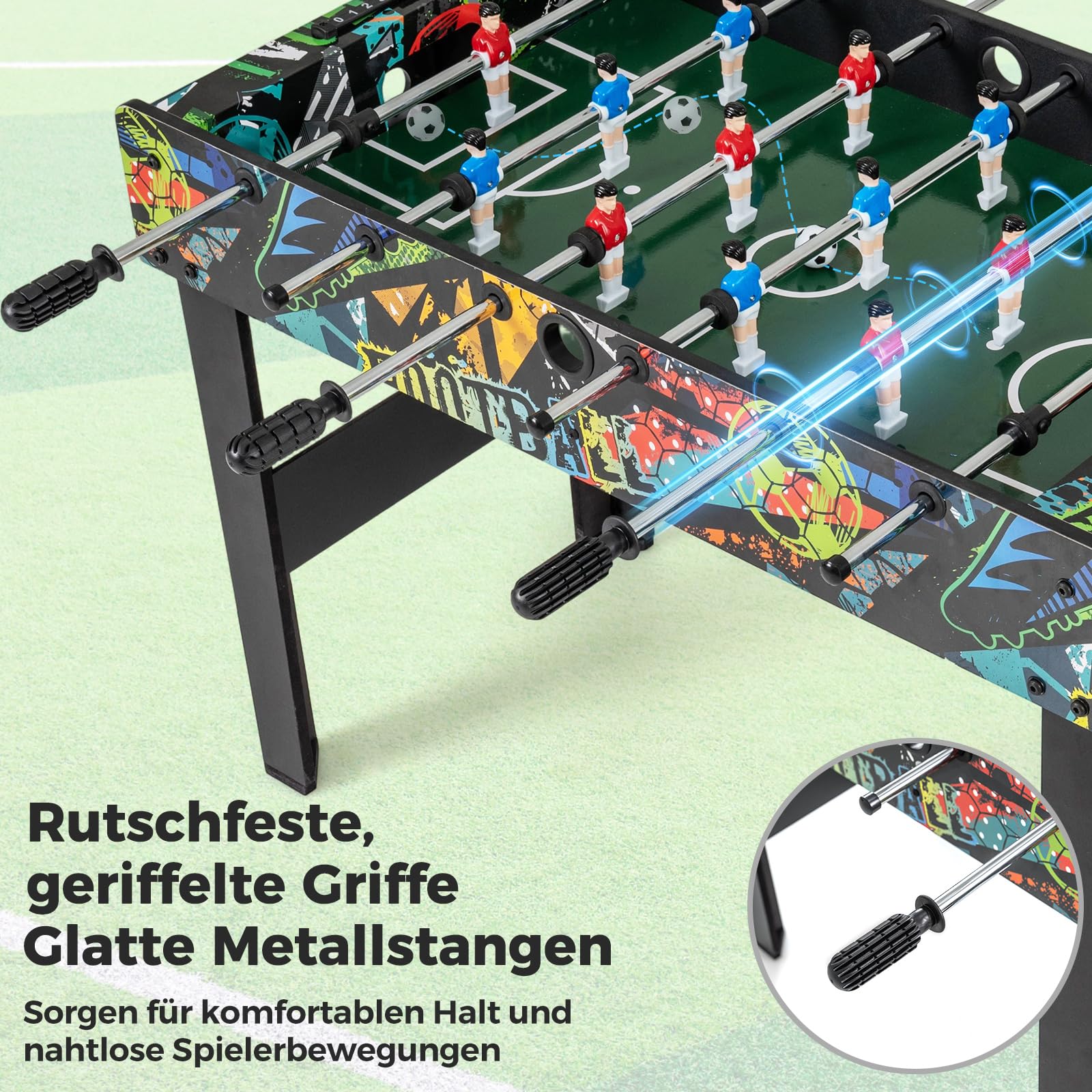COSTWAY 2 in 1 Tischkicker mit abnehmbarer Tischplatte, Kickertisch mit 2 Bällen, 14 Spieler & Anzeigetafel, Tischfussball für Kinder & Erwachsene, Tischfußball für Zuhause, Büro & Bar, 86 x 51 x 69cm