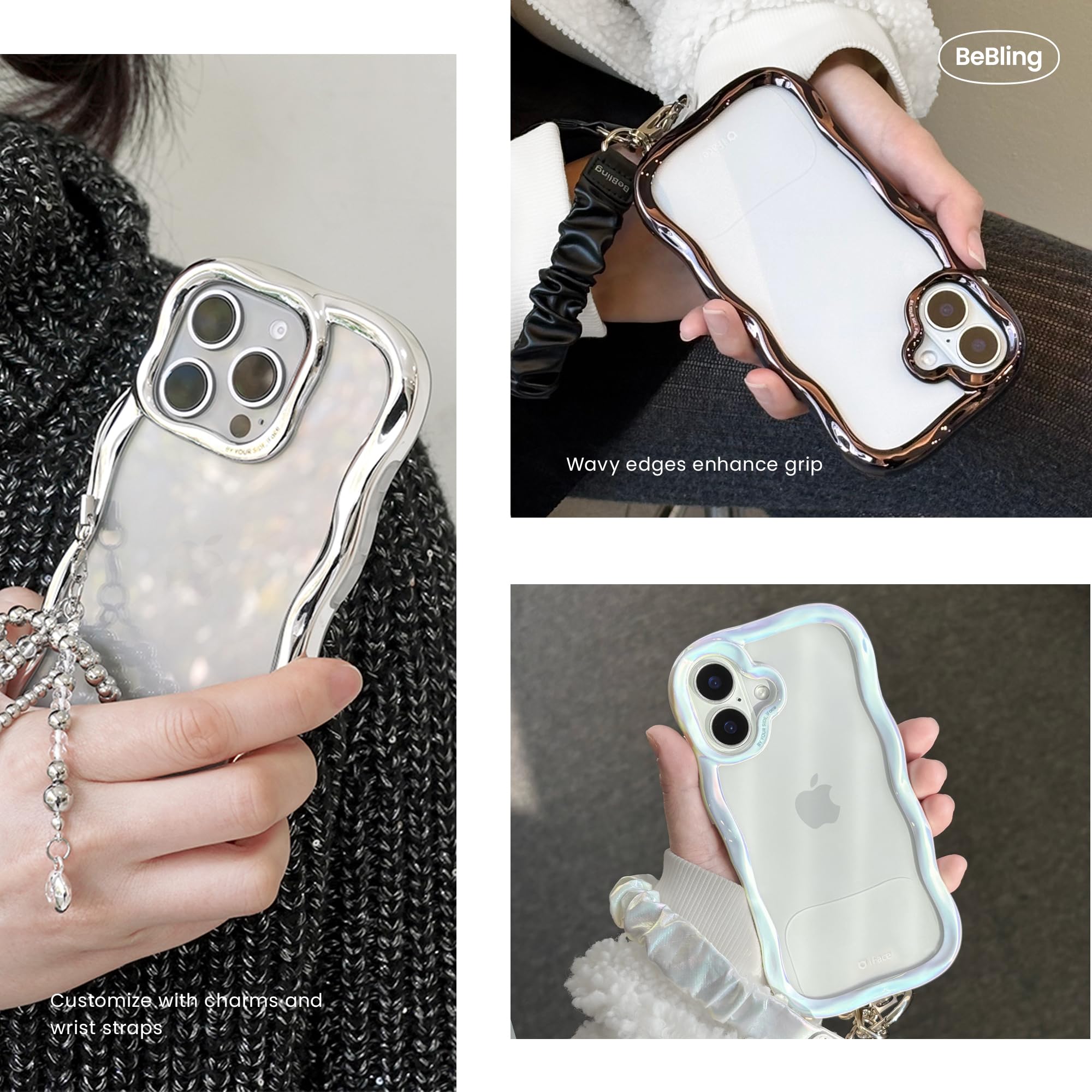 Amazon.co.jp: iFace BeBling iPhone 16 Pro Wave スマホケース