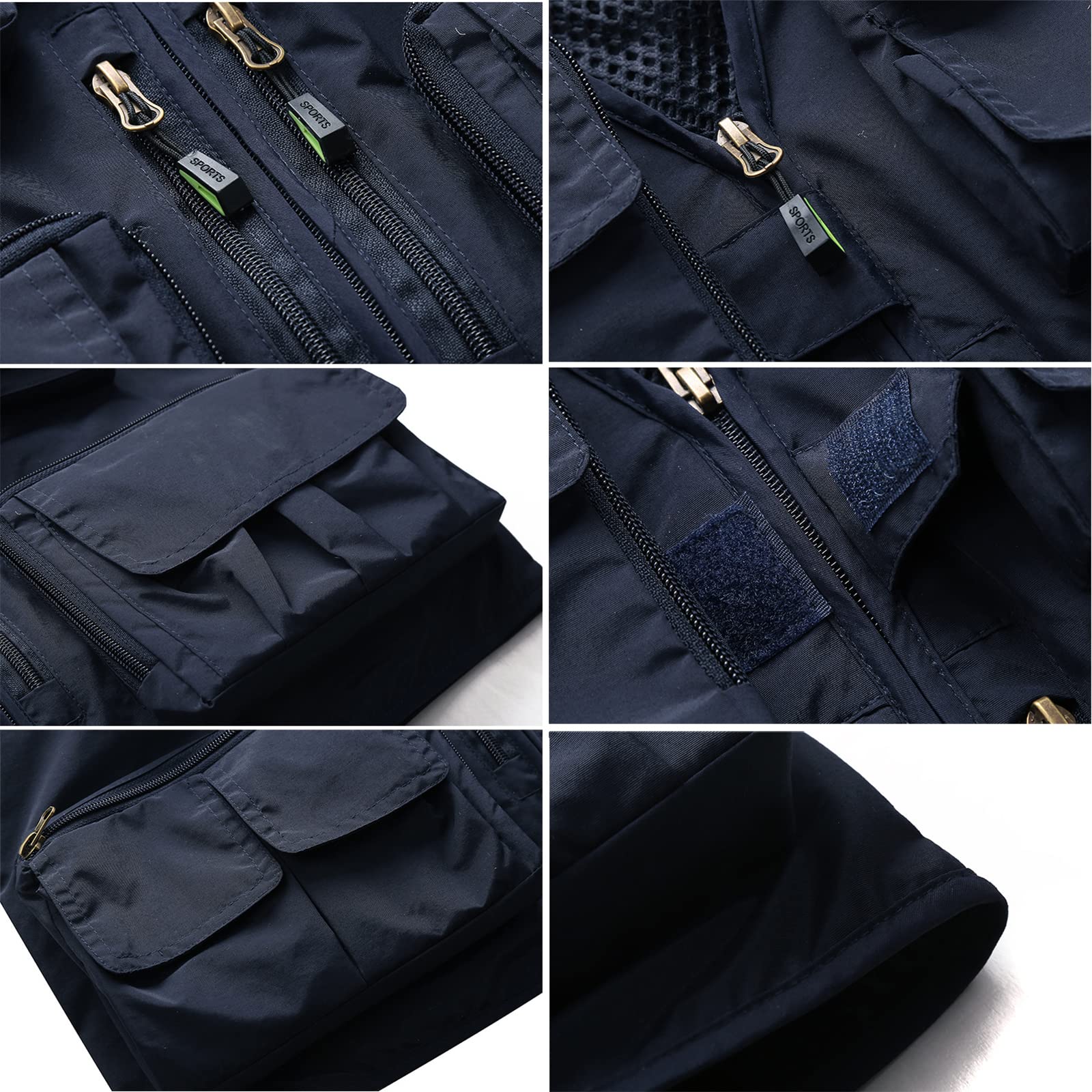 Produktbild von Btmpmcs Herren Outdoor Anglerweste Mit Vielen Taschen Schnelltrocknende Freizeitweste Leicht