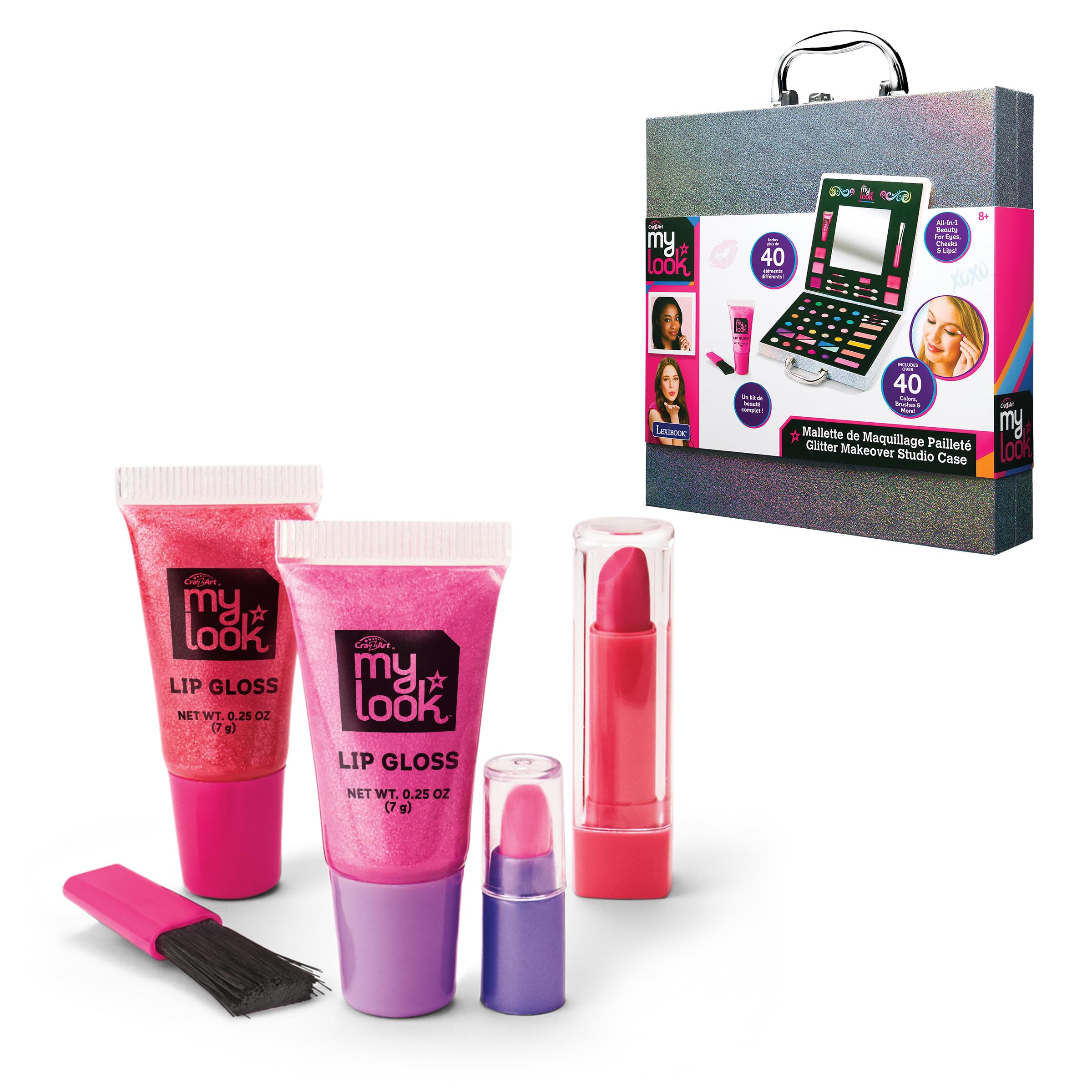 LEXIBOOK, Glitter Makeup Case, CRSS23, Pink, taille enfant