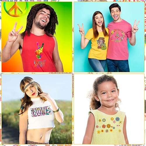 Miniatura 5 de 12 hojas hippie de vinilo de transferencia para planchar para manualidades, lindo parche de bricolaje, hojas de vinilo coloridas, gnomo, coches,