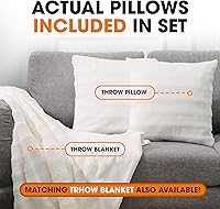 Vista 3 de Cheer Collection Almohadas Decorativas de Piel Sintética - Almohadas Decorativas para Sofá, Almohadas Decorativas para Cama, Almohadas de Acento