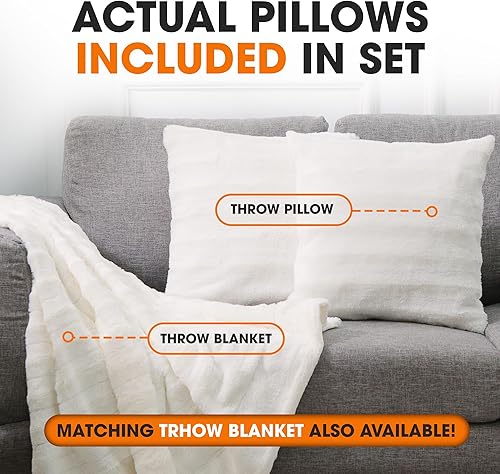 Miniatura 3 de Cheer Collection Almohadas Decorativas de Piel Sintética - Almohadas Decorativas para Sofá, Almohadas Decorativas para Cama, Almohadas de Acento