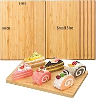 Vista 1 de Lounsweer 6 tablas de cortar gruesas de bambú a granel, tabla de cortar de madera para servir tablas de charcutería para grabado láser, día