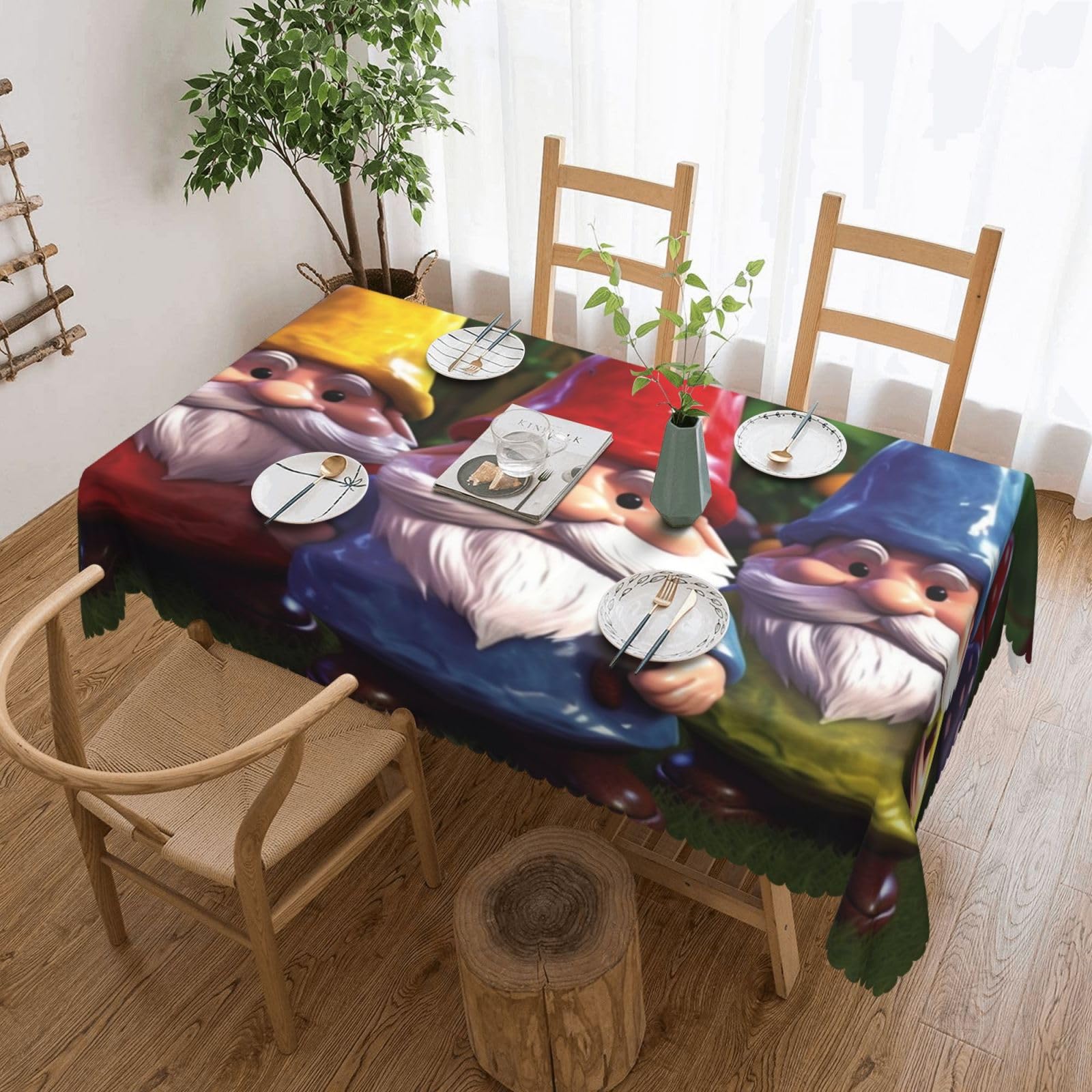 Nappe rectangulaire lavable anti-tache pour protéger votre table rustique intérieur extérieur