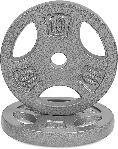 WF Athletic Supply Placa de peso de agarre estándar de hierro fundido de 1.0in para entrenamiento de fuerza, color carbón o gris, múltiples opciones