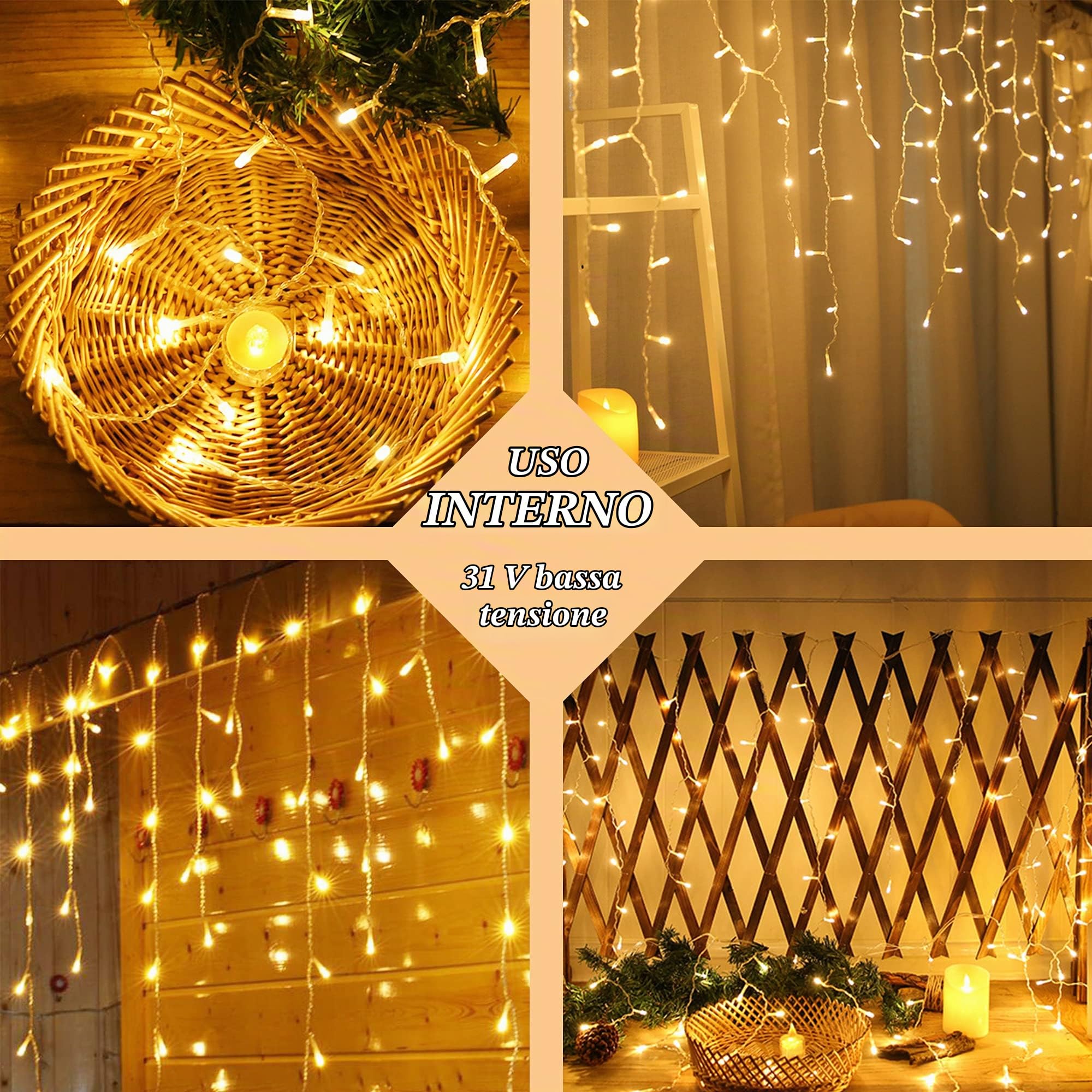 400 LED 10M Cascata Luci da Esterno, IP44 Tenda Luminosa Natal Bianco Caldo, Luci Natalizie da Esterno, Tenda led con 8 modalità, Luci Decorazione Natale per Feste, Finestra, Blacone