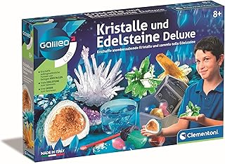 Galileo Lab - Crystals and Gemstones Deluxe, Grow Crystals and Collect Gemstones for Children from 8 Years, 59330 by Clementoni