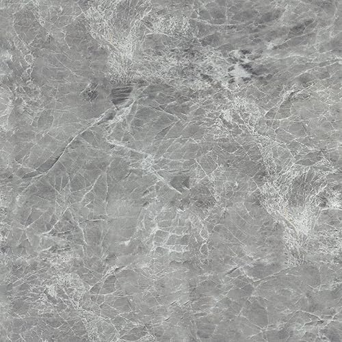 VEELIKE Paquete de 24 baldosas de vinilo para despegar y pegar con diseño de mármol gris, impermeables, autoadhesivas, removibles, para baño, Gris