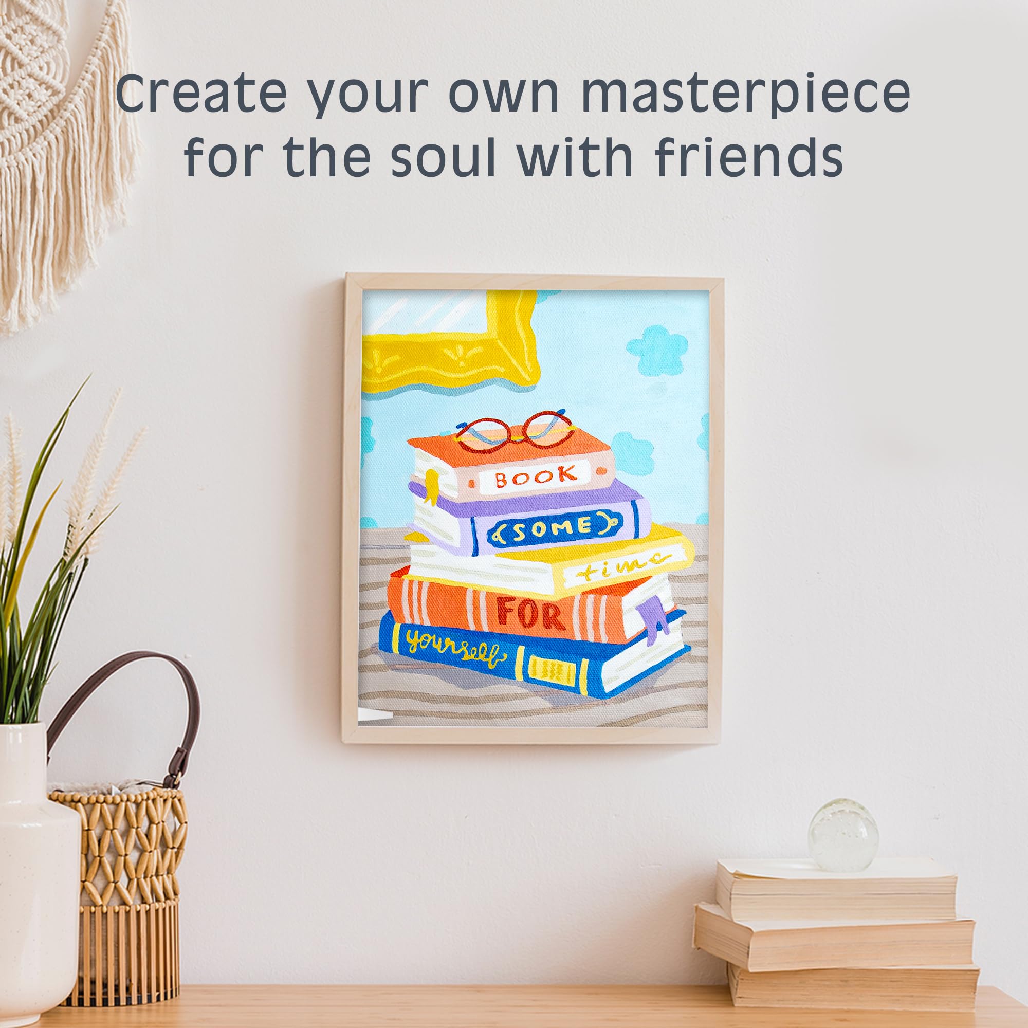 Pink Picasso Kits Self Care Collection Malen nach Zahlen für Teenager, Tweens, Erwachsene und Anfänger, einzigartiges Malset auf Leinwand, Malen-nach-Zahlen, Malen, Leinwand, Buch etwas Zeit für sich