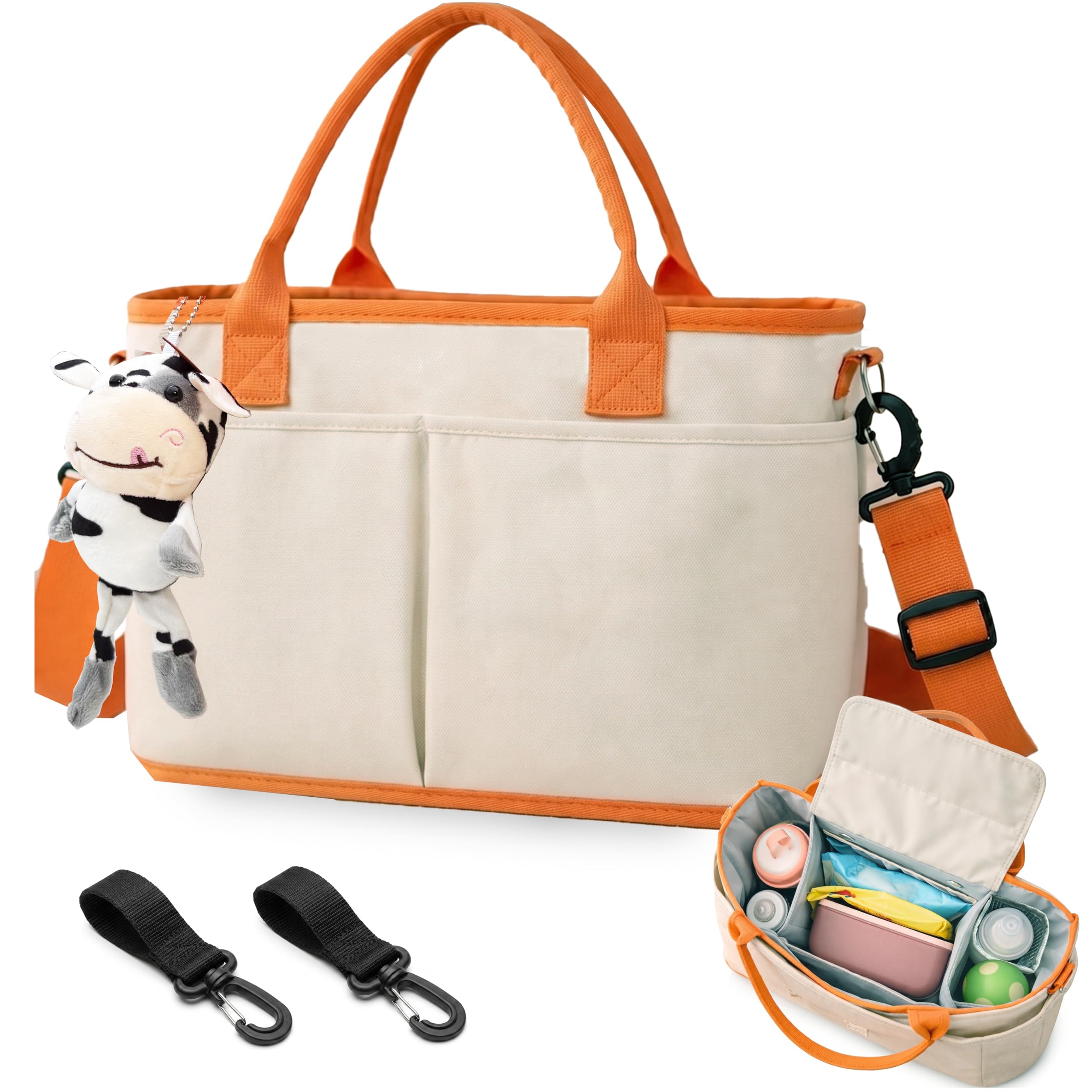 Bolso Carro Bebe multifunción Impermeable con Gran Capacidad y bolsillo térmico – Organización Práctica para Paseos Diarios – Ideal padres activos – Múltiples Compartimentos y Cierre Magnético