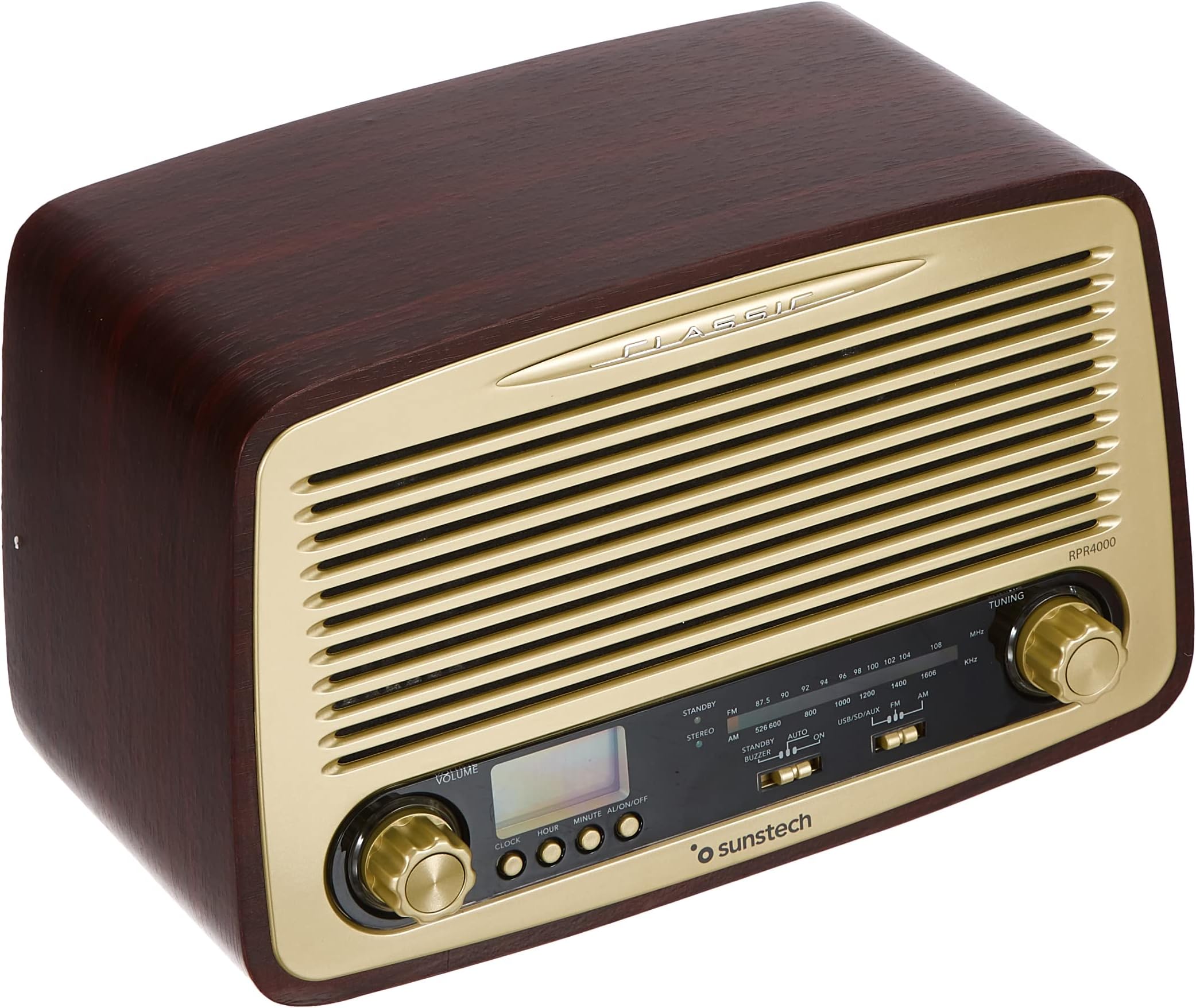 Sunstech RPR4000, Desktop Radio, Wood